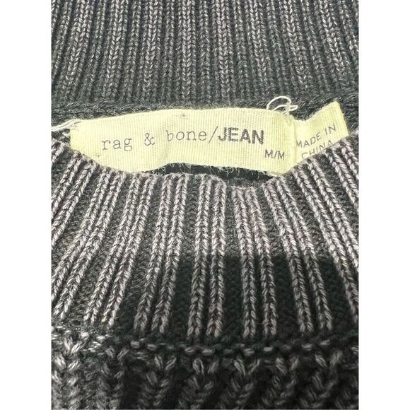 Rag & Bone Jean Womens Ribbed Knit Dana Cold Shoulder Sweater Dress Black Medium - Picture 3 of 7